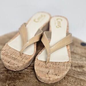 Circus Sam Edelman Beige Nude Wedge Sandal Beach Vacation Neutral Size 8.5